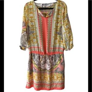Jennifer Lopez silky multi print minidress